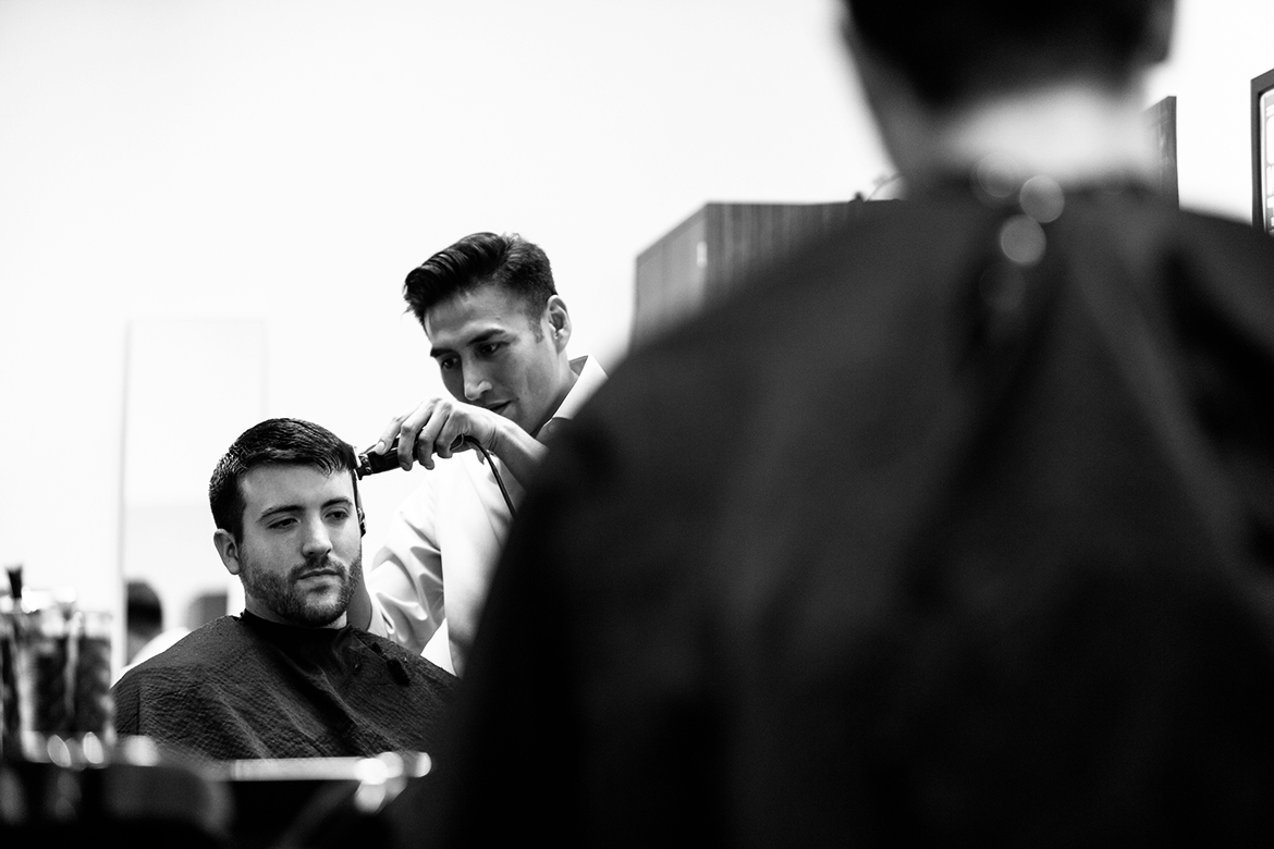 Robert Henry styling hair